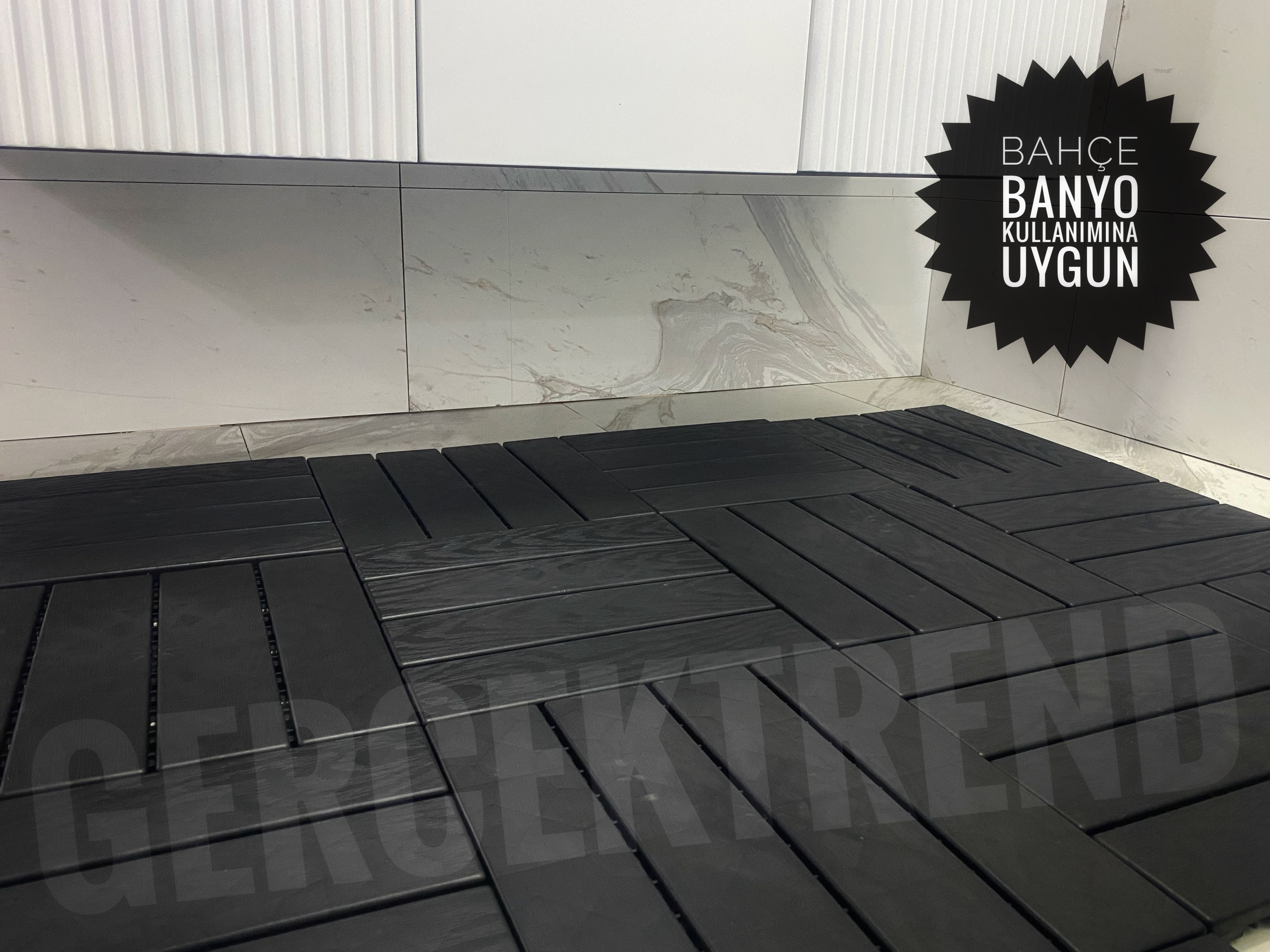 Bahçe Balkon Teras Zemin Döşemesi Banyo Paspası Sert Plastik Dış Mekan Karosu (11 adet)