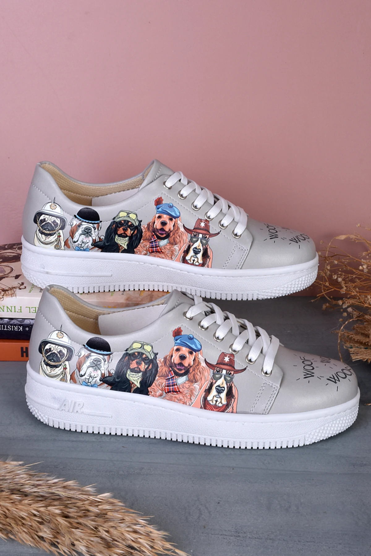 8029 Cool Köpekler Desenli Sneakers