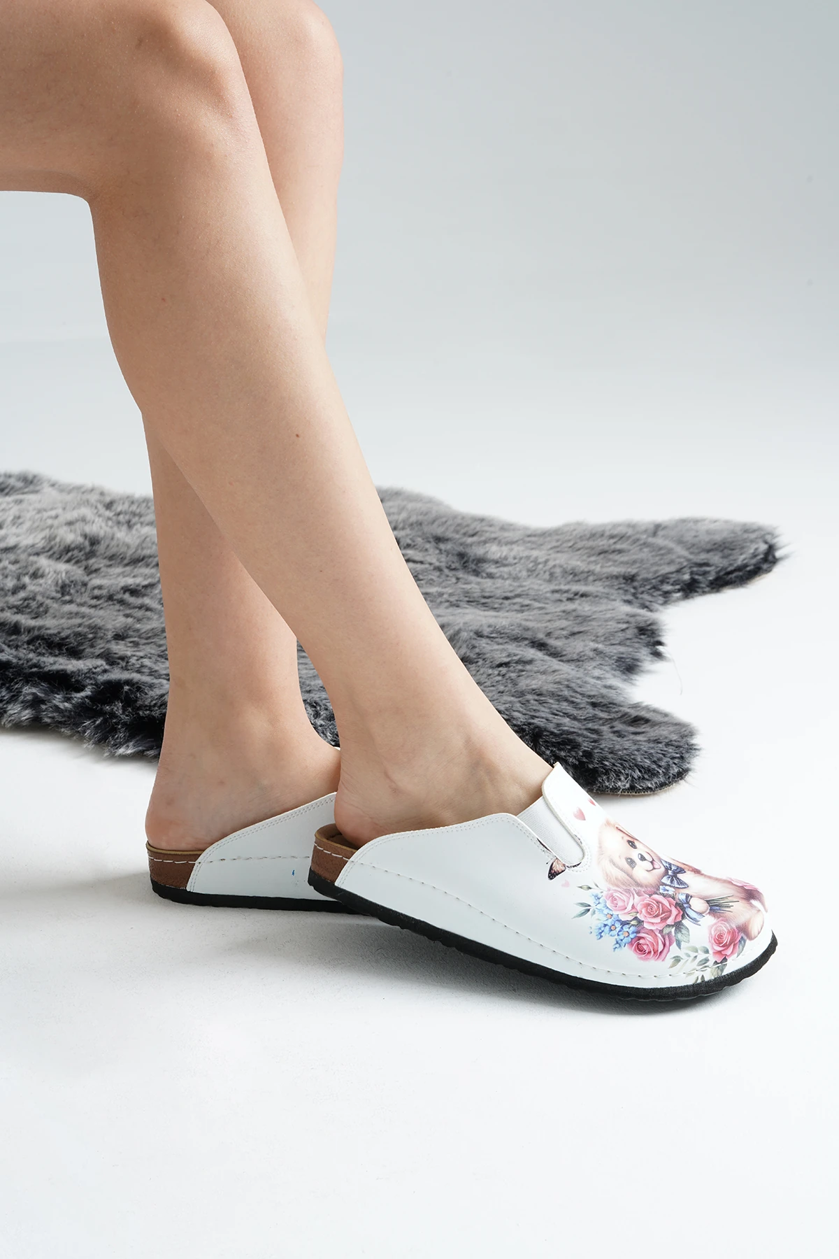 8015 Sevimli Köpek Baskılı Sabo Terlik