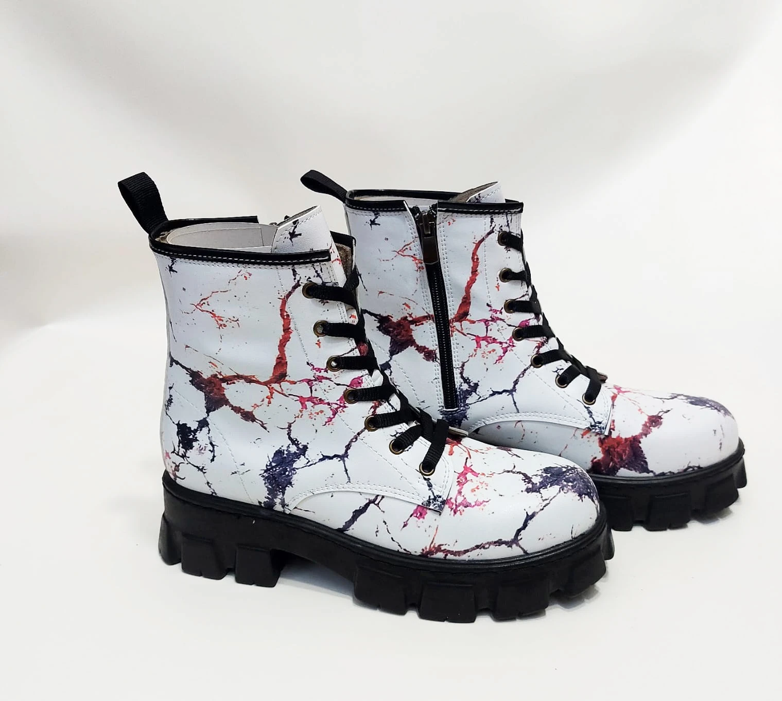 1104 Renkli Çizgiler Desenli Kışlık Uzun Bot