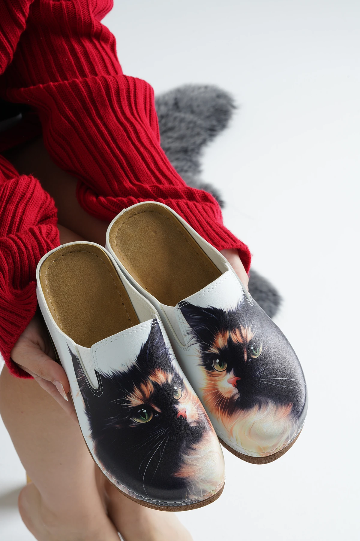 3048 Asil Kedi Baskılı Sek Anatomik Terlik