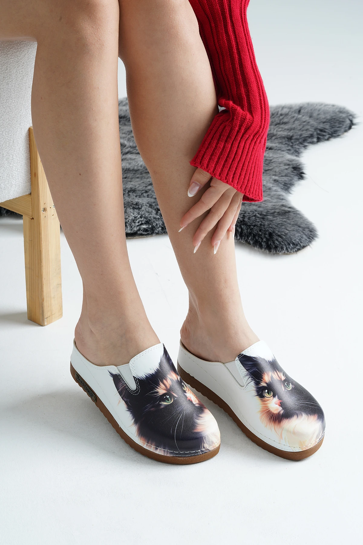 3048 Asil Kedi Baskılı Sek Anatomik Terlik