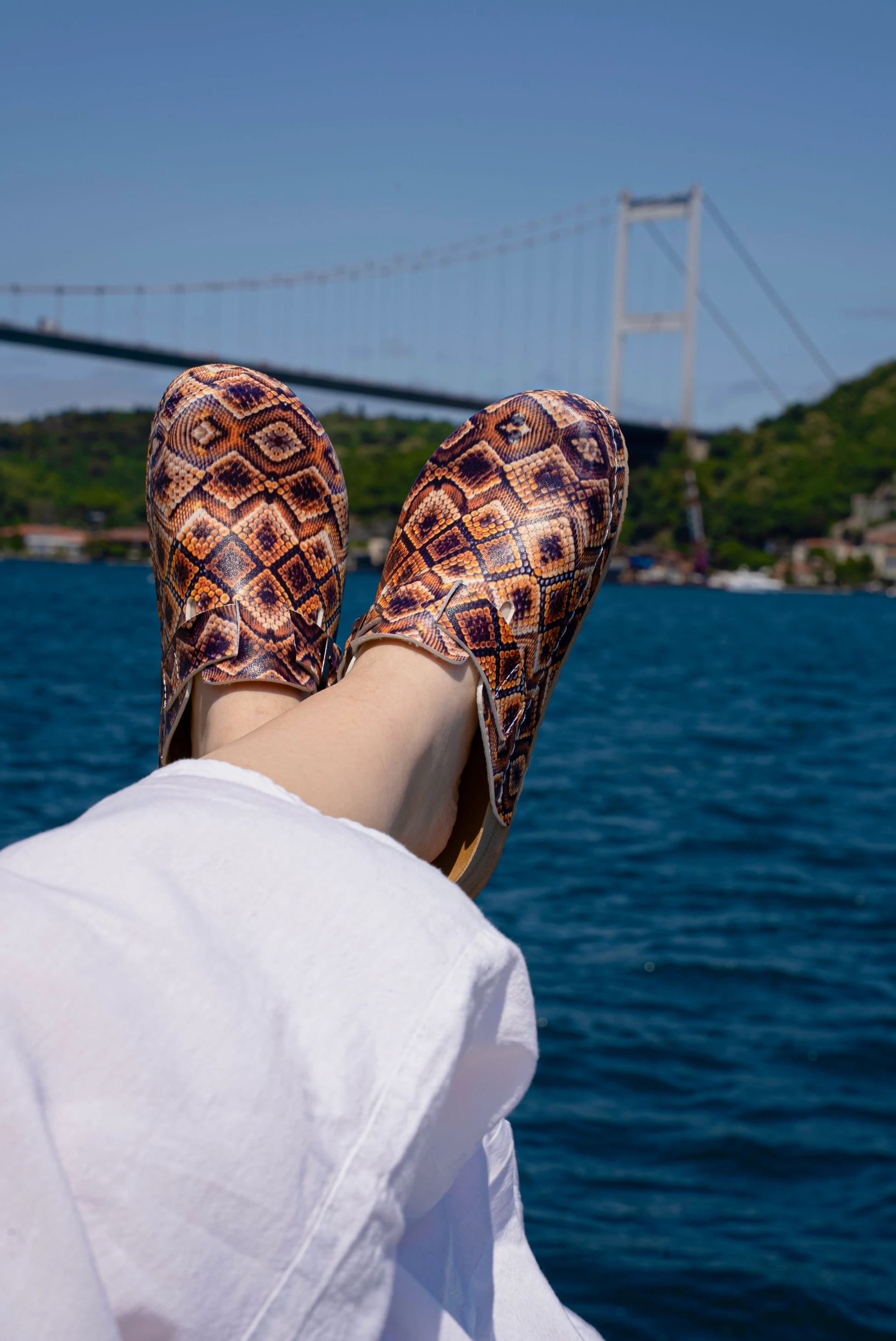 3077 Baklava Desen Baskılı Anatomik Terlik