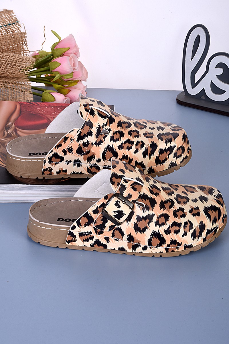 8106 Leopar Desenli Konfort Terlik