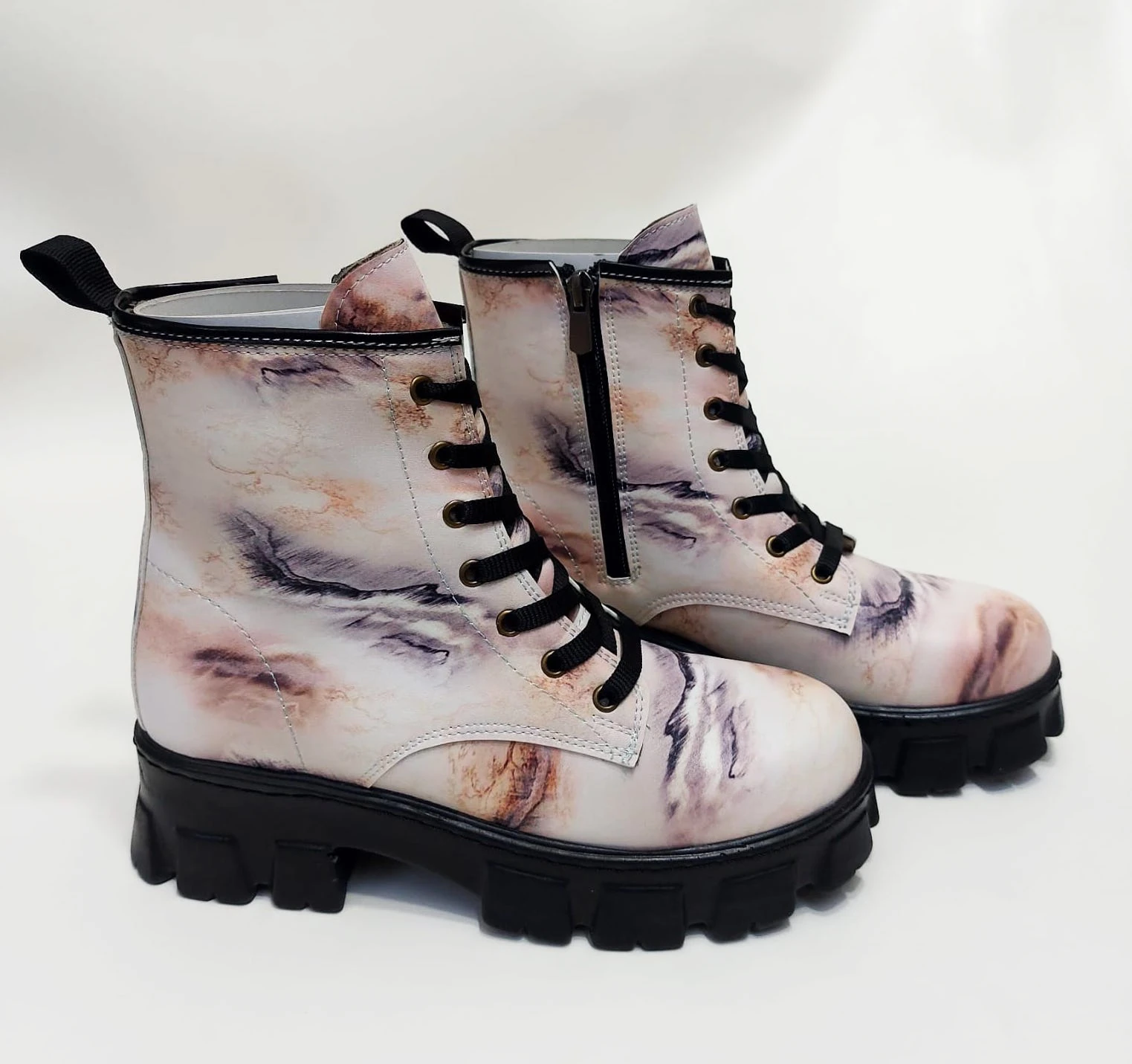 1103 Mermer Desenli Kışlık Uzun  Bot