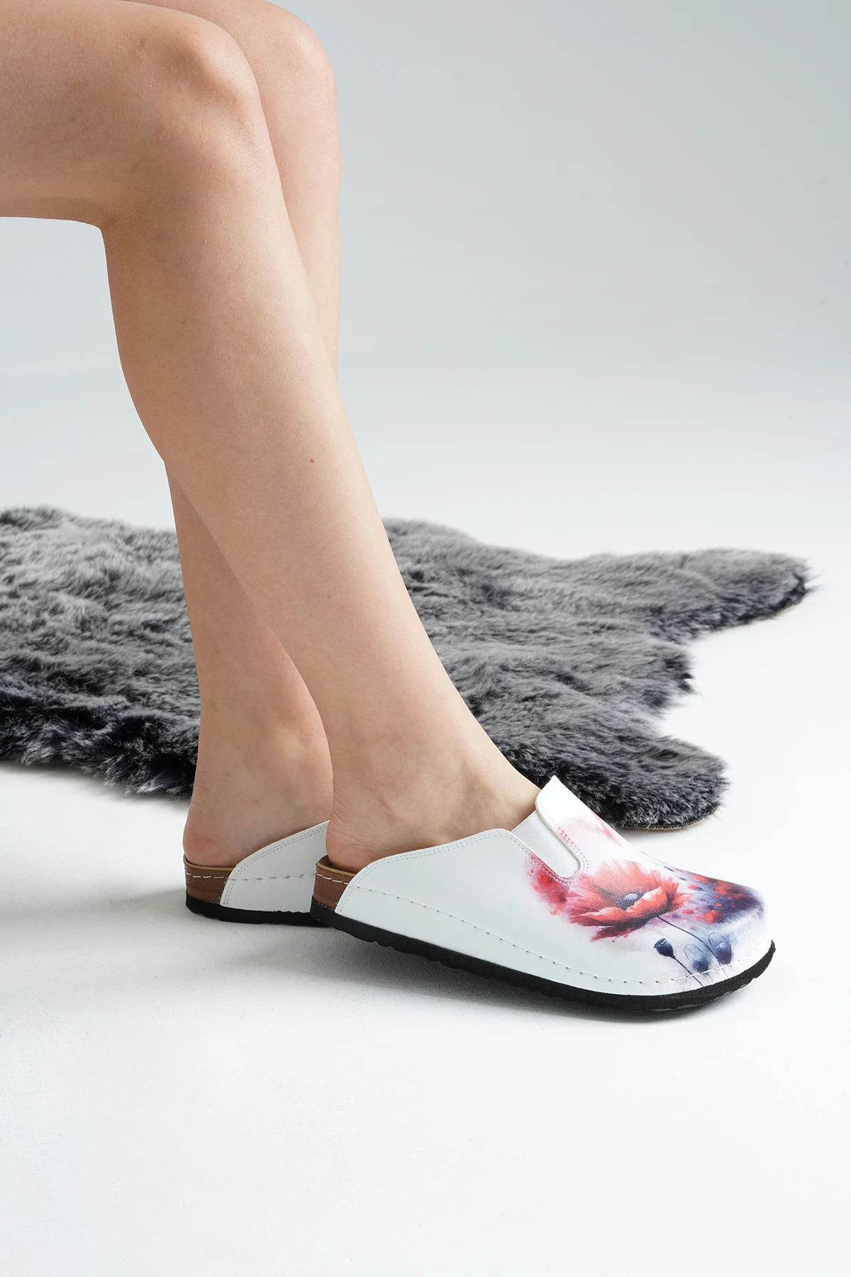 6310 Karanfil Baskılı Sabo Terlik