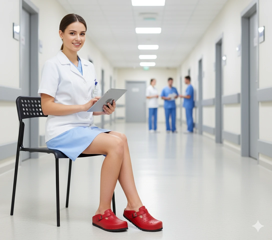 6364 Kırmızı Renkli Delikli Sabo Terlik