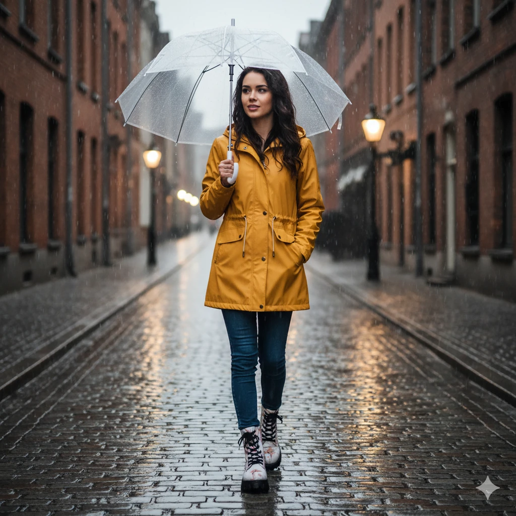 1101 Turuncu Çiçek Desenli Kışlık Uzun Bot