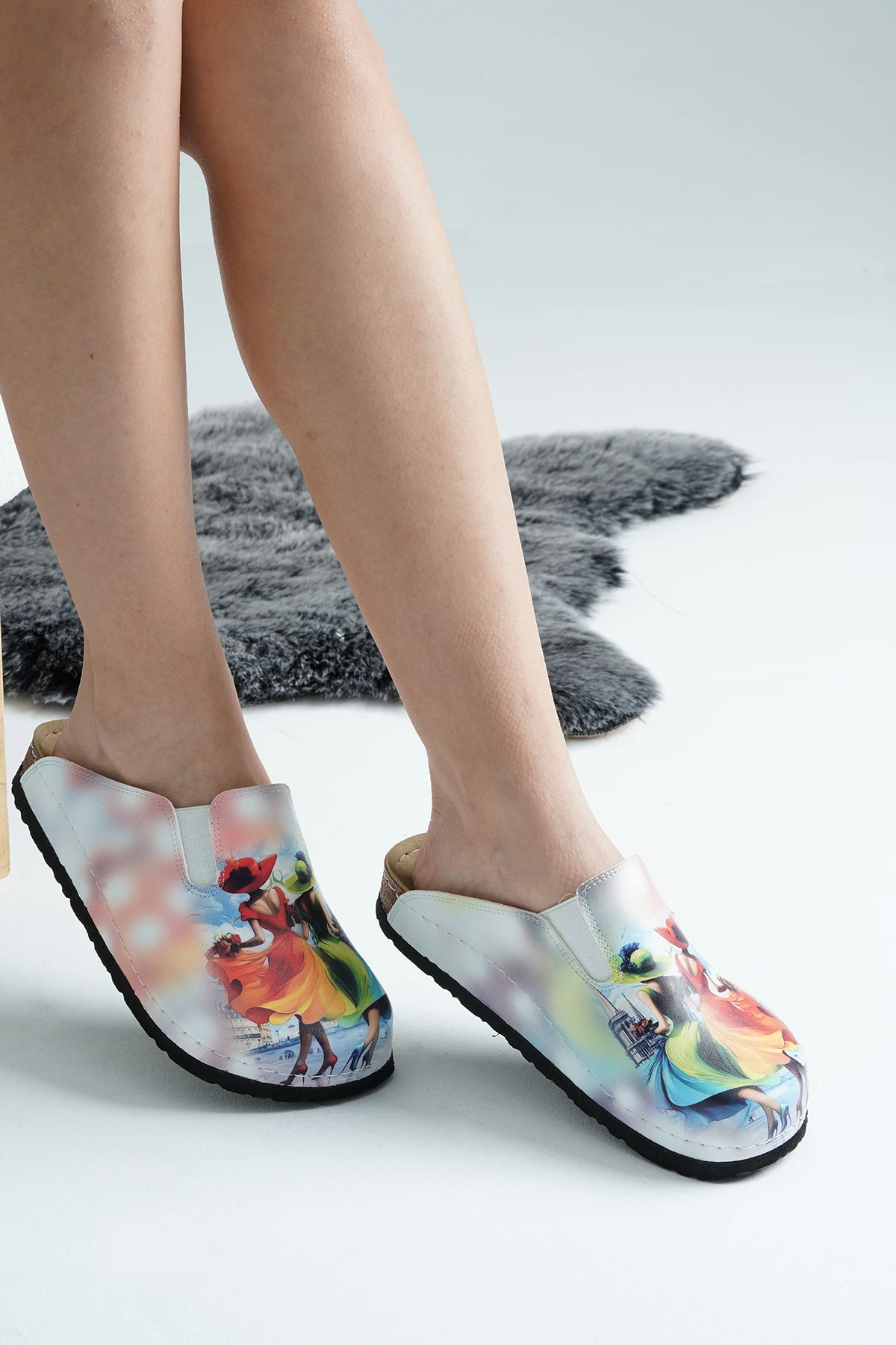 8063 İki Kız Arkadaş Basklı Sabo Terlik