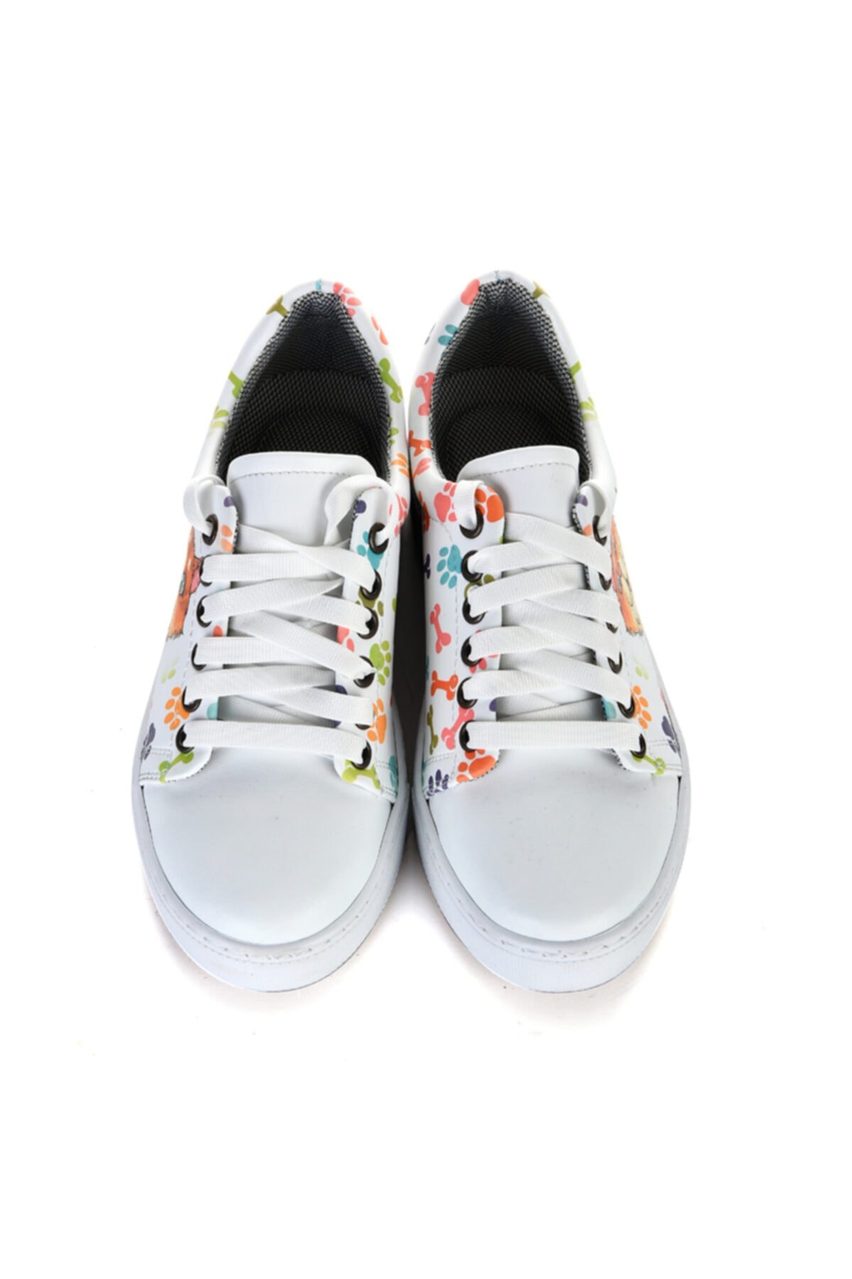6414 Renkli Patiler Desen Beyaz Desen Sneakers