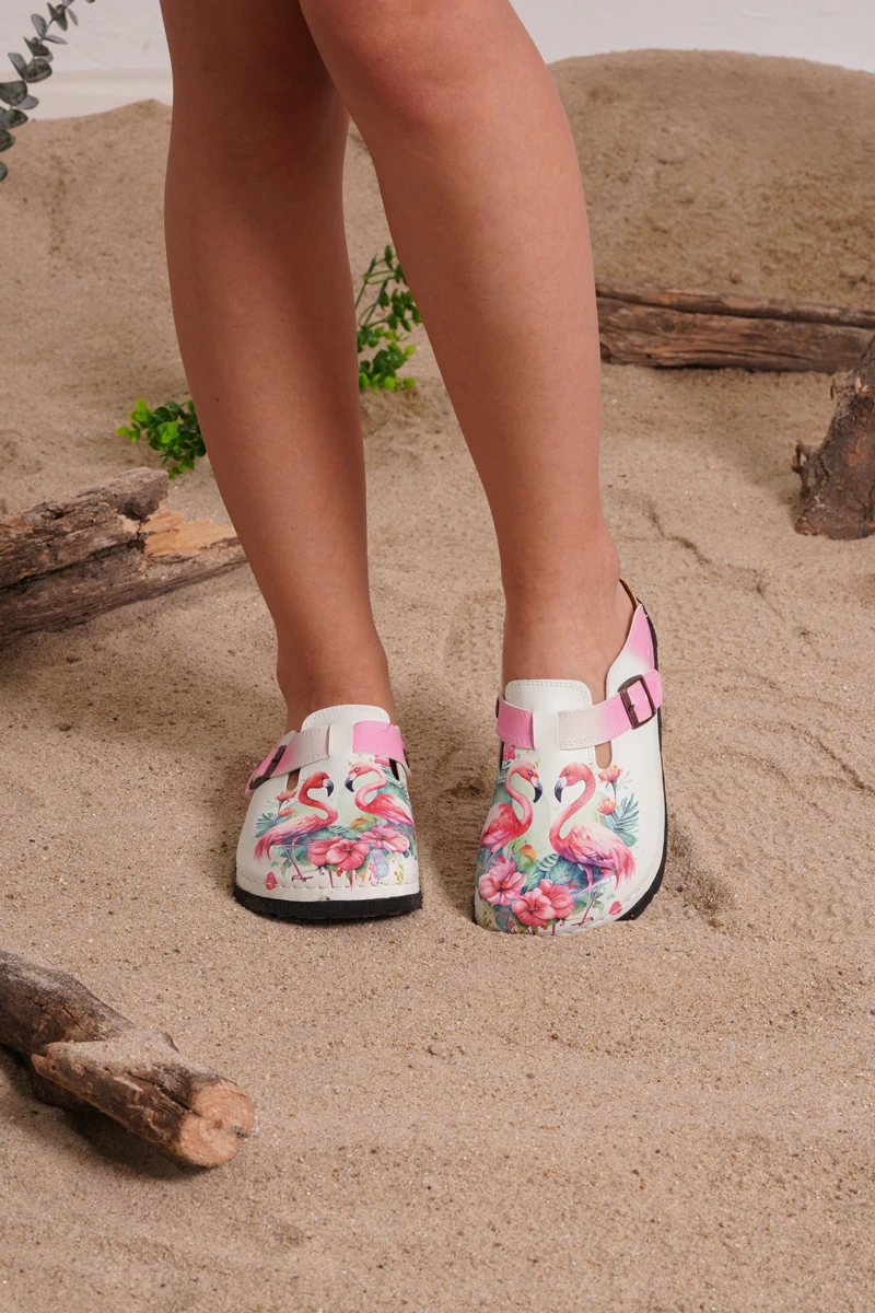 8064 Flamingo Desenli Sabo Terlik
