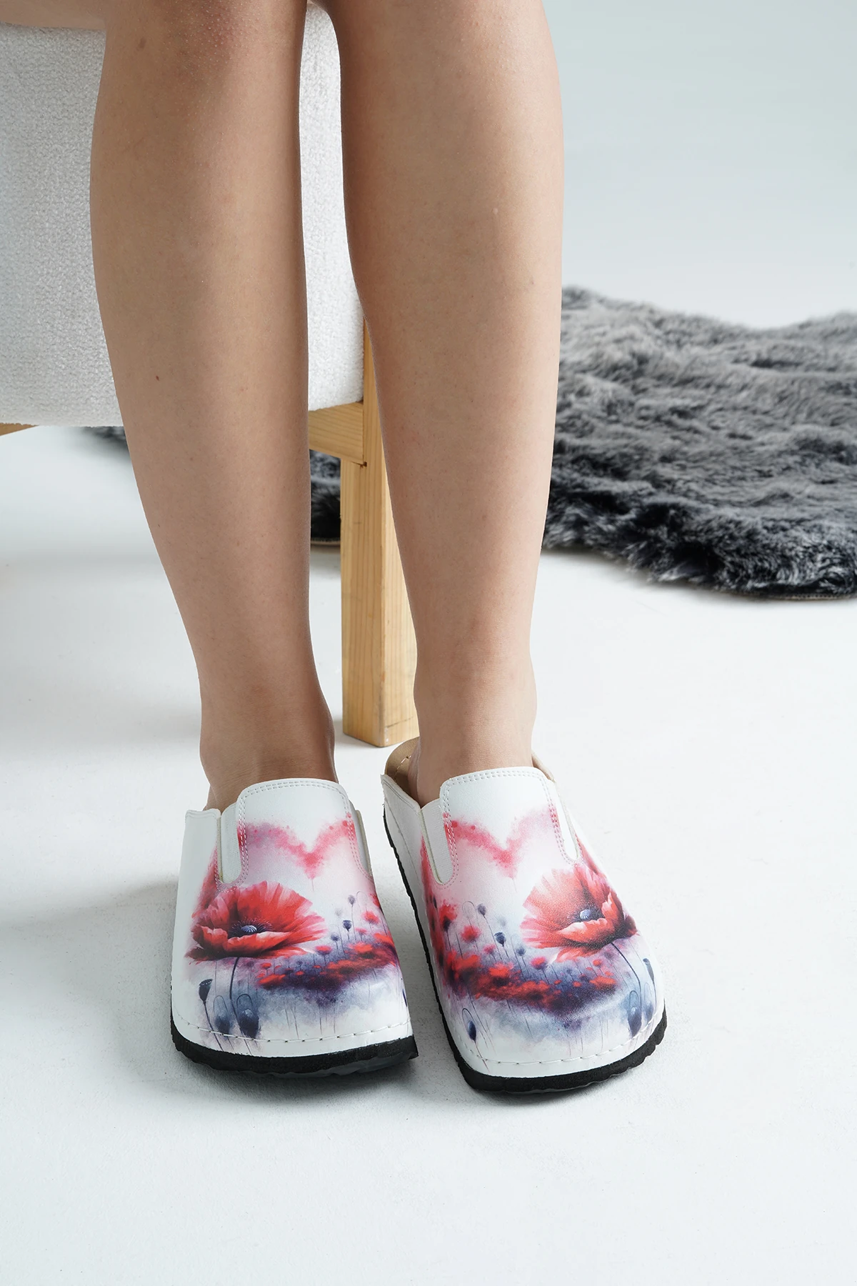 6310 Karanfil Baskılı Sabo Terlik