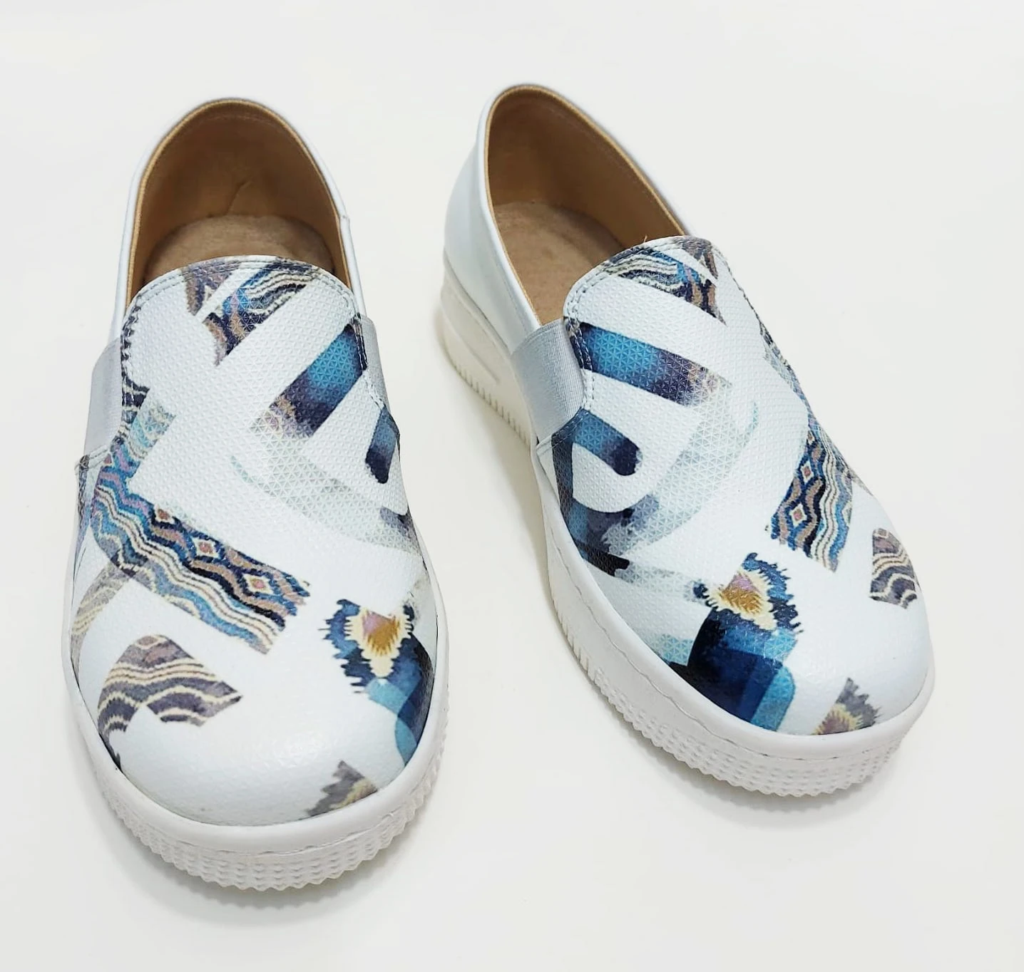 6278 Mavi Şekiller Baskılı Sneaker