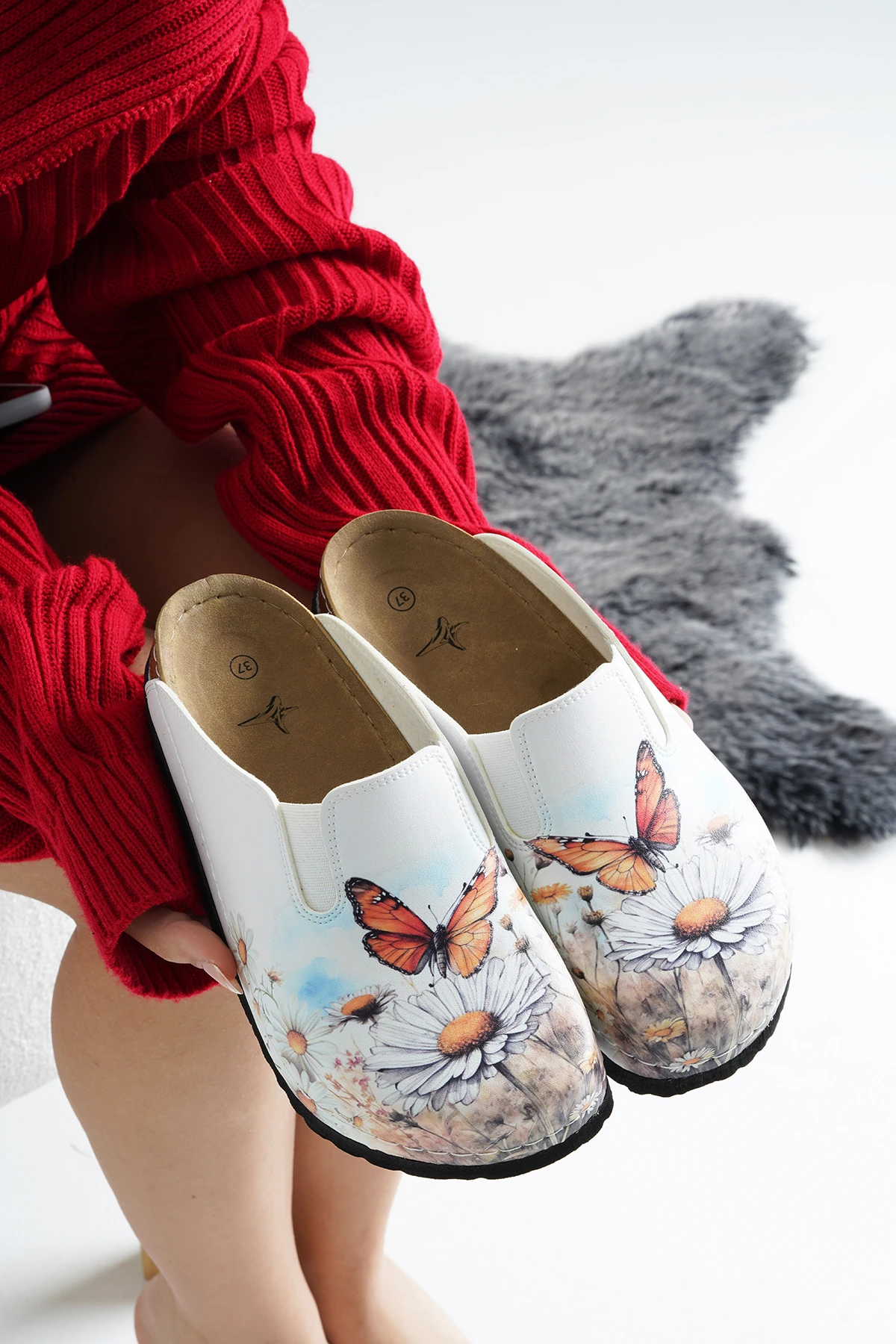 6299 Kelebek Baskılı Sabo Terlik