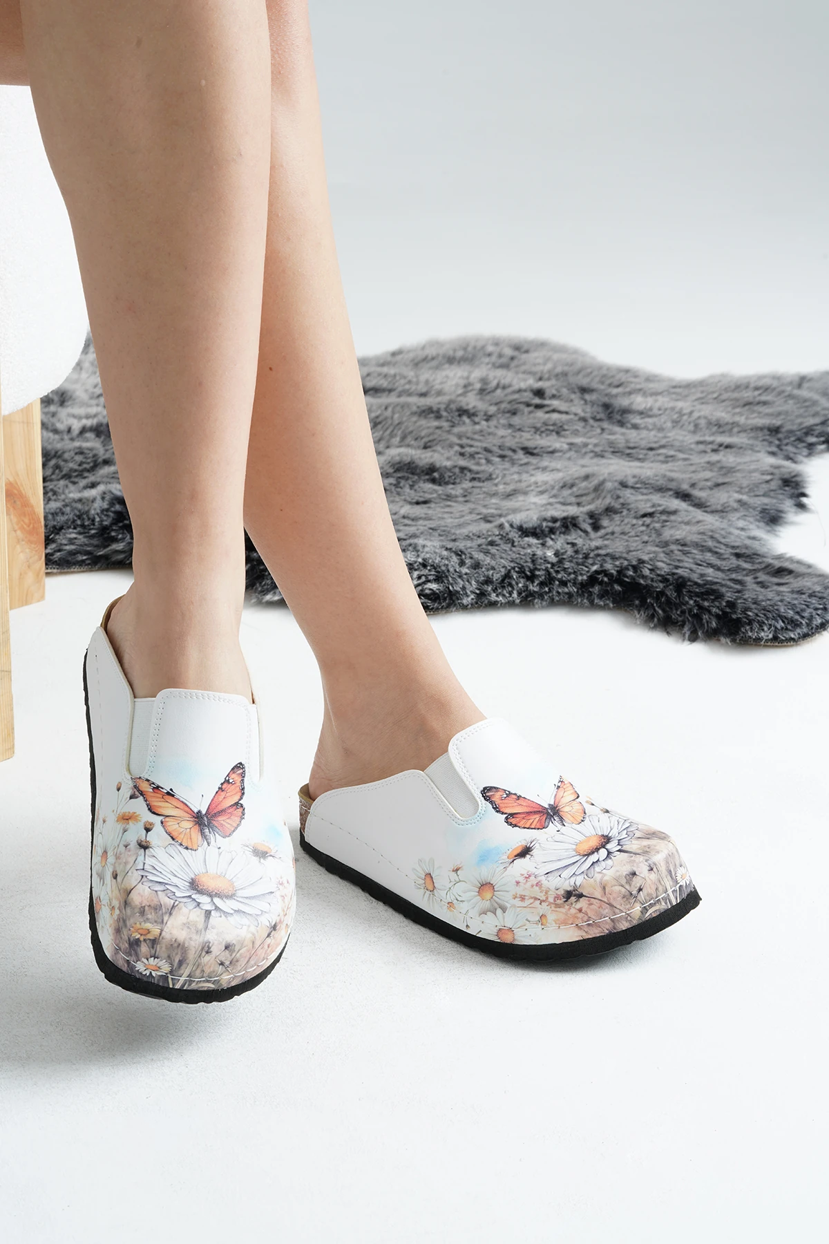 6299 Kelebek Baskılı Sabo Terlik
