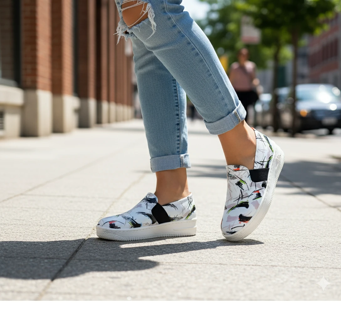 6276 Çizgi Baskılı Sneaker