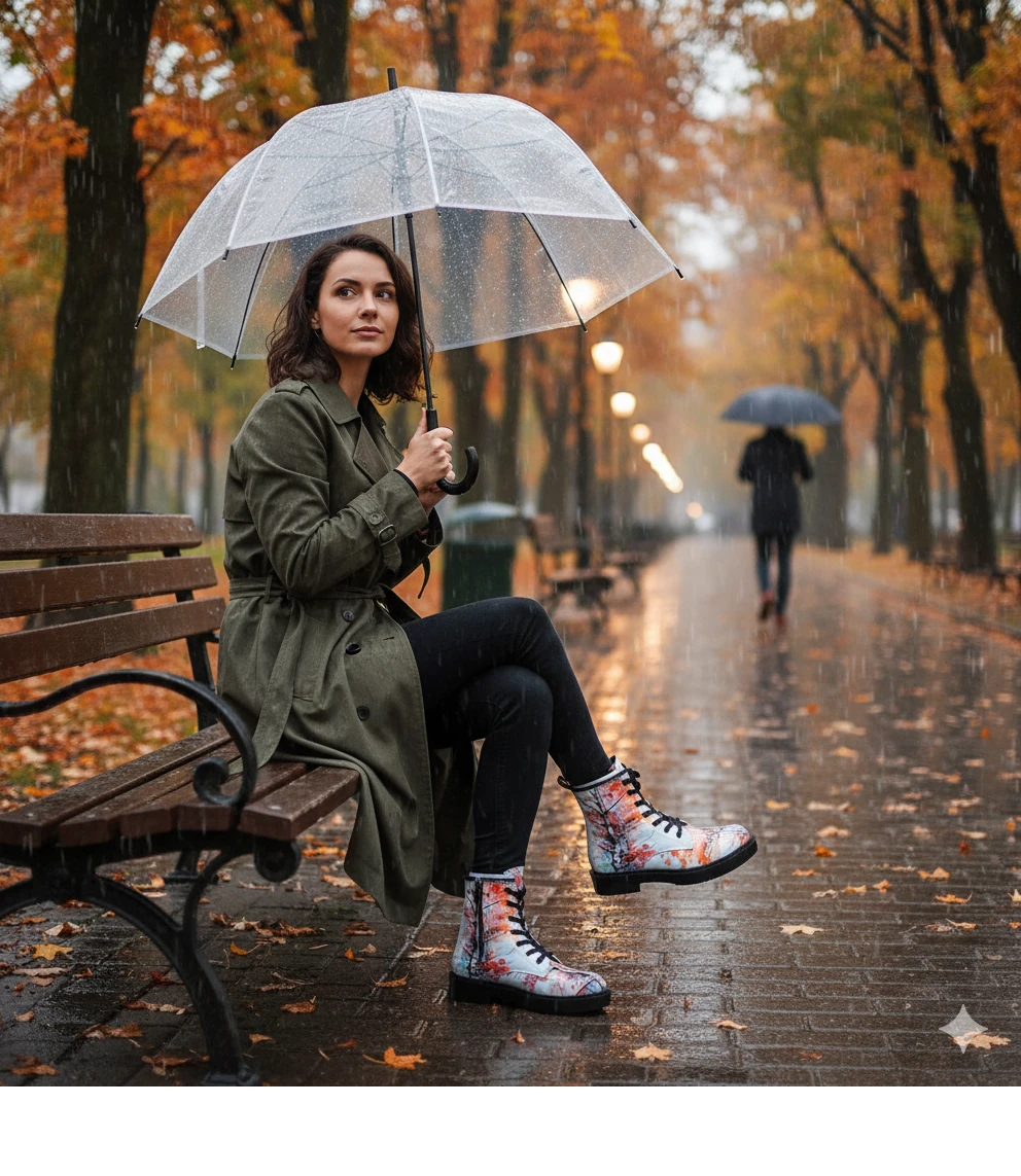 1105 Sonbahar Baskılı Kışlık Uzun Bot