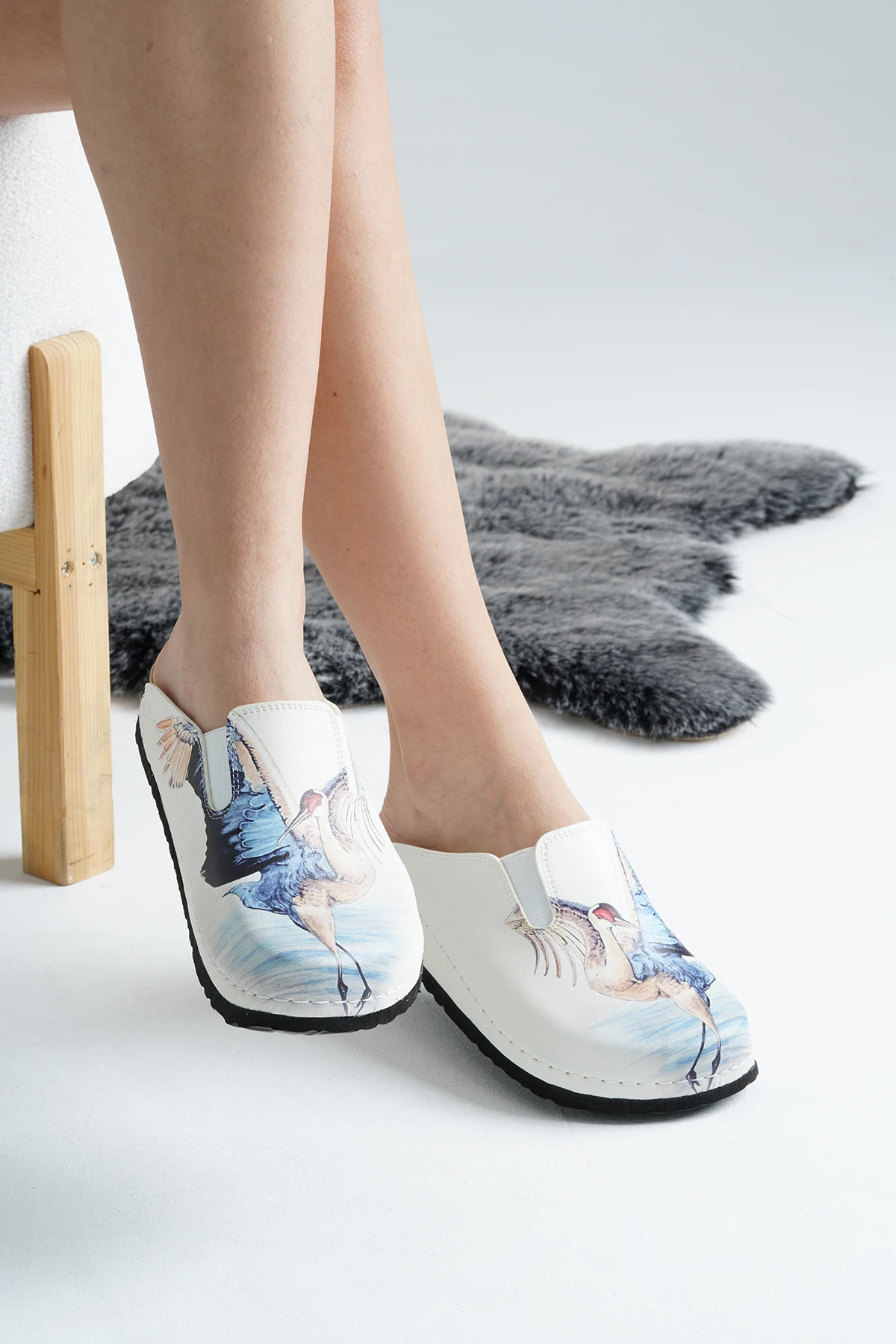  6356 Pelikan Baskılı Sek Sabo Terlik