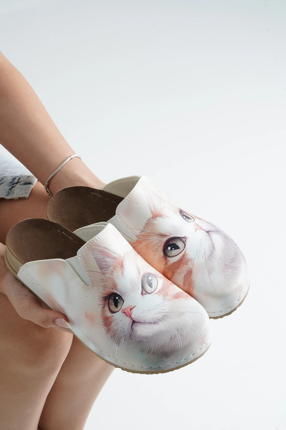 8131 Tatlı Kedi Baskılı Sek Konfort Terlik