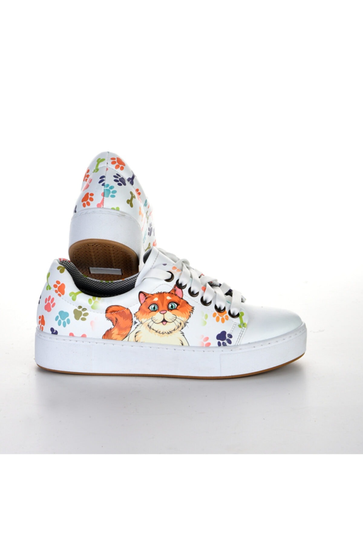 6414 Renkli Patiler Desen Beyaz Desen Sneakers