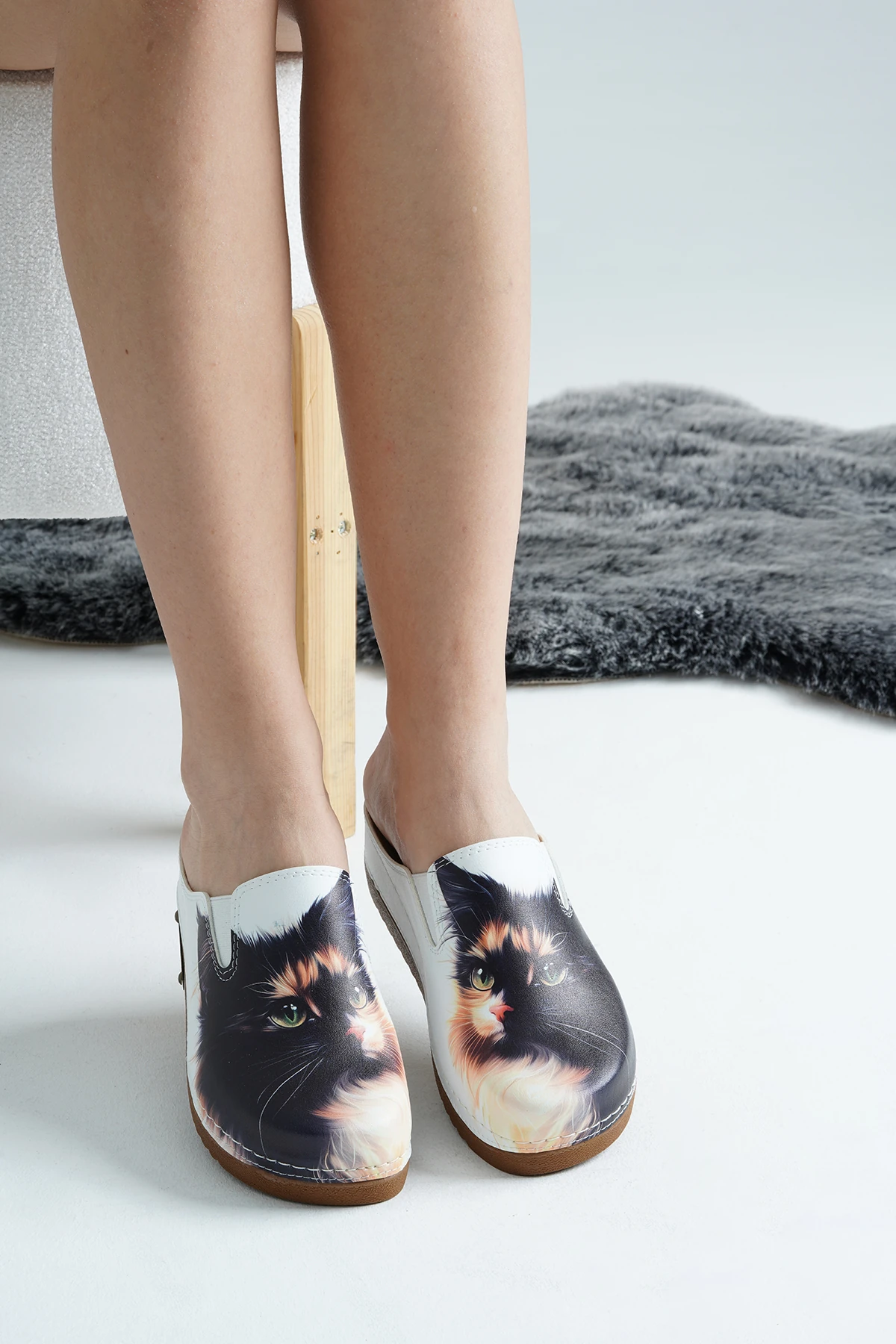 3048 Asil Kedi Baskılı Sek Anatomik Terlik