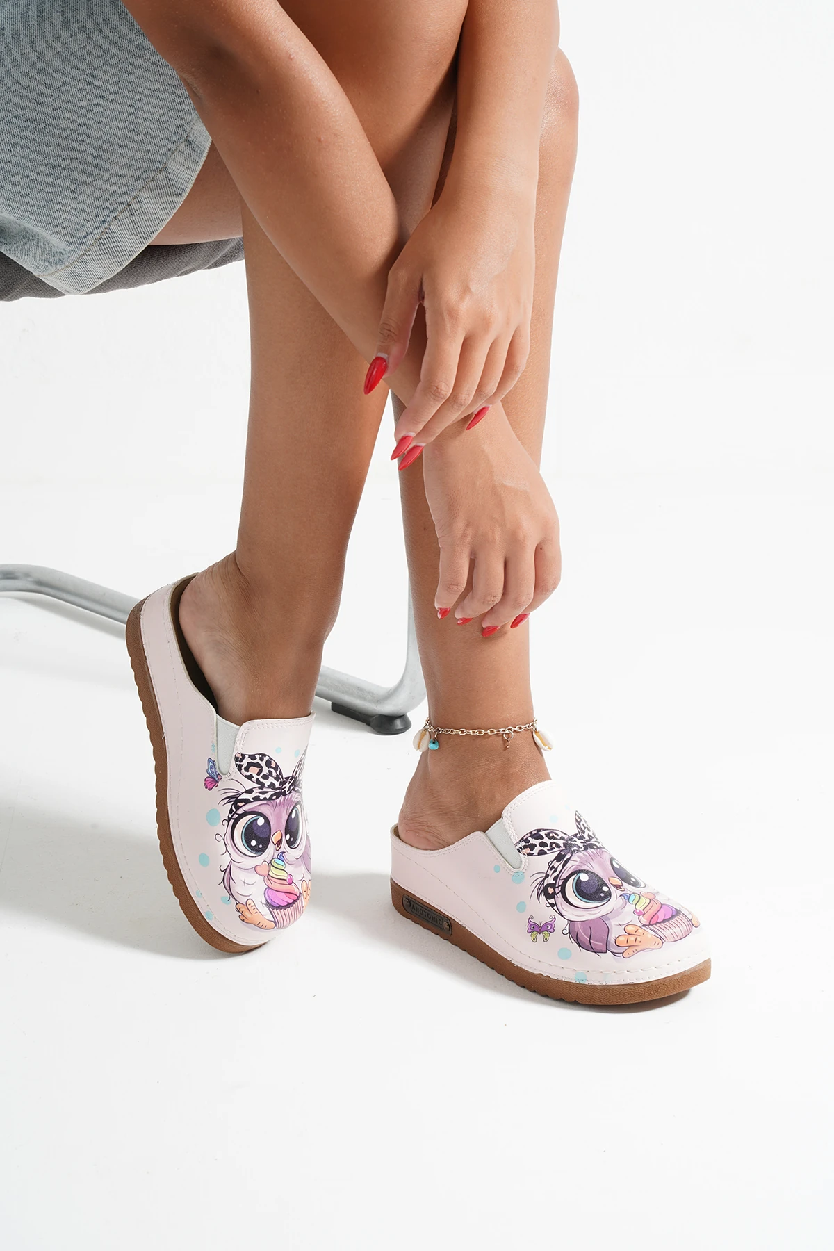 3208 Özel Seri Bandanalı Baykuş Baskılı Sek Anatomik Terlik