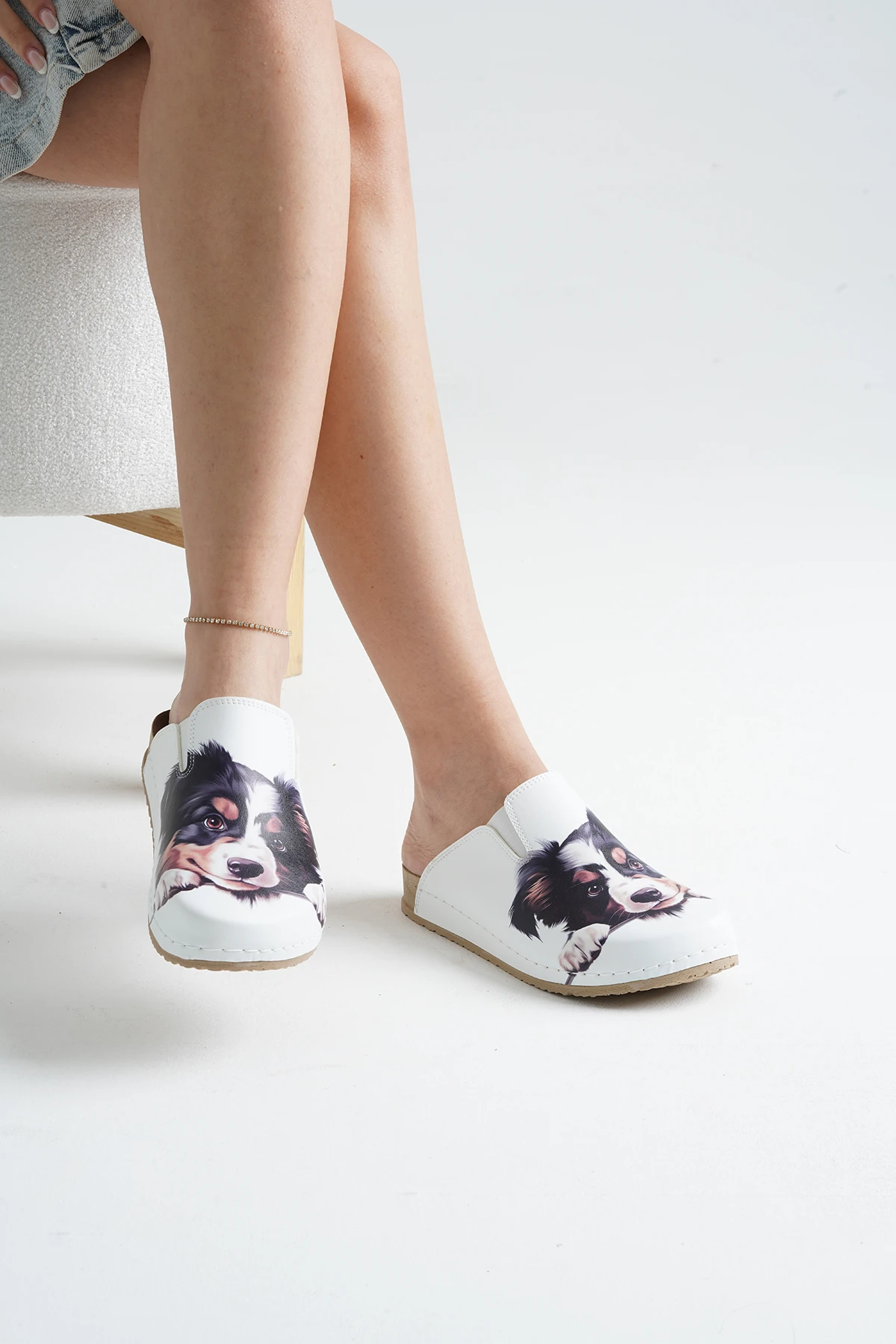 8127 Sevimli Köpek Baskılı Sek Konfort Terlik
