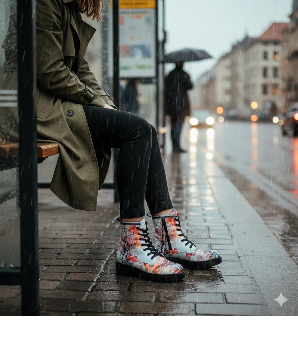 1105 Sonbahar Baskılı Kışlık Uzun Bot