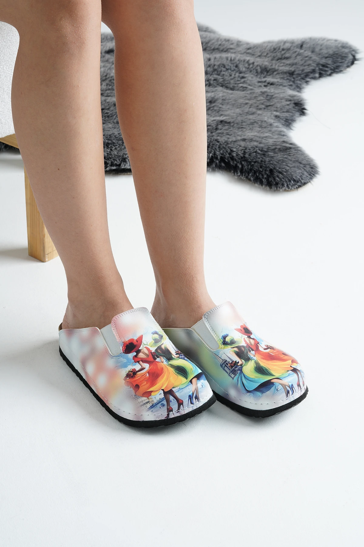 8063 İki Kız Arkadaş Basklı Sabo Terlik