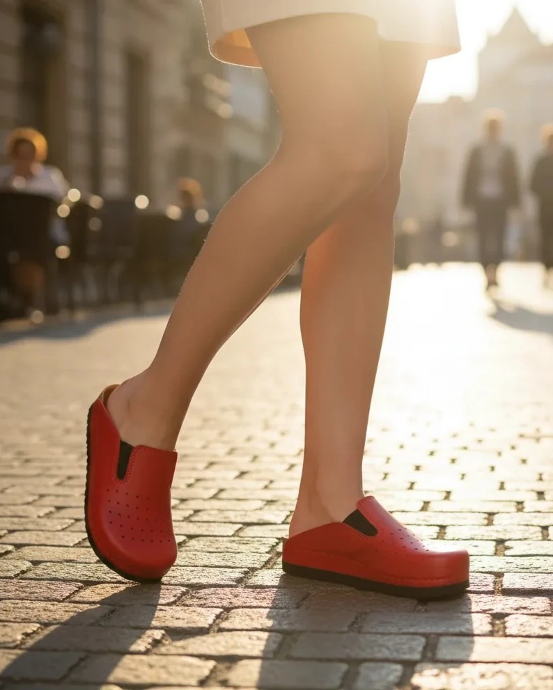 6362 Kırmızı Renkli Delikli Sek Sabo Terlik