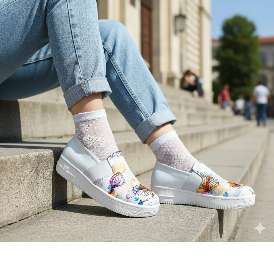 6280 Çiçek Baskılı Sneaker