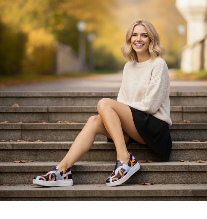 6283 Soyut Desenli Sneaker