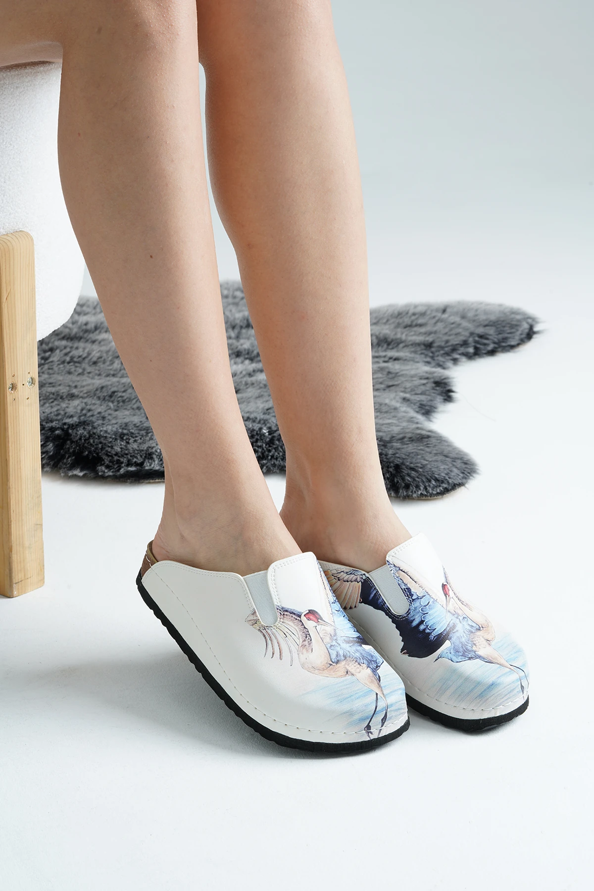  6356 Pelikan Baskılı Sek Sabo Terlik