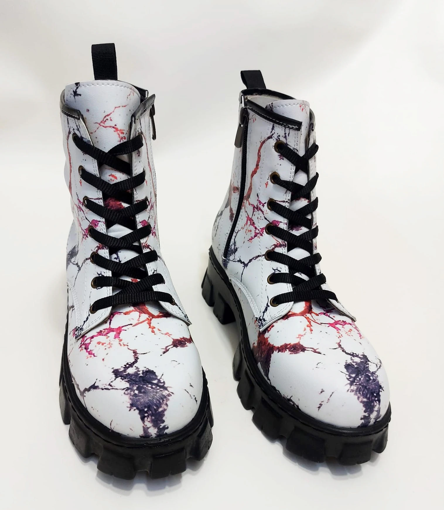 1104 Renkli Çizgiler Desenli Kışlık Uzun Bot