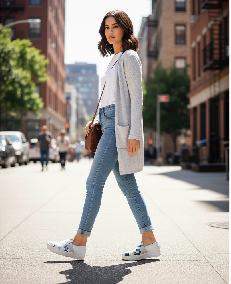 6278 Mavi Şekiller Baskılı Sneaker