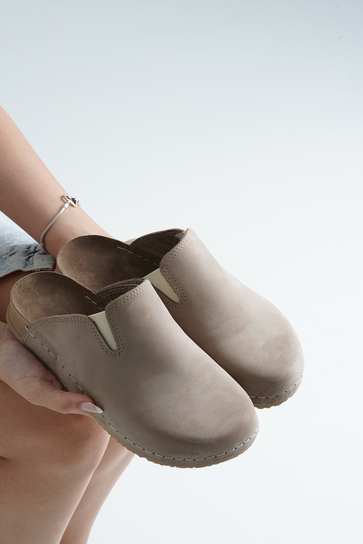 5206 Gri Renkli Hakiki Deri Sek Konfort Terlik