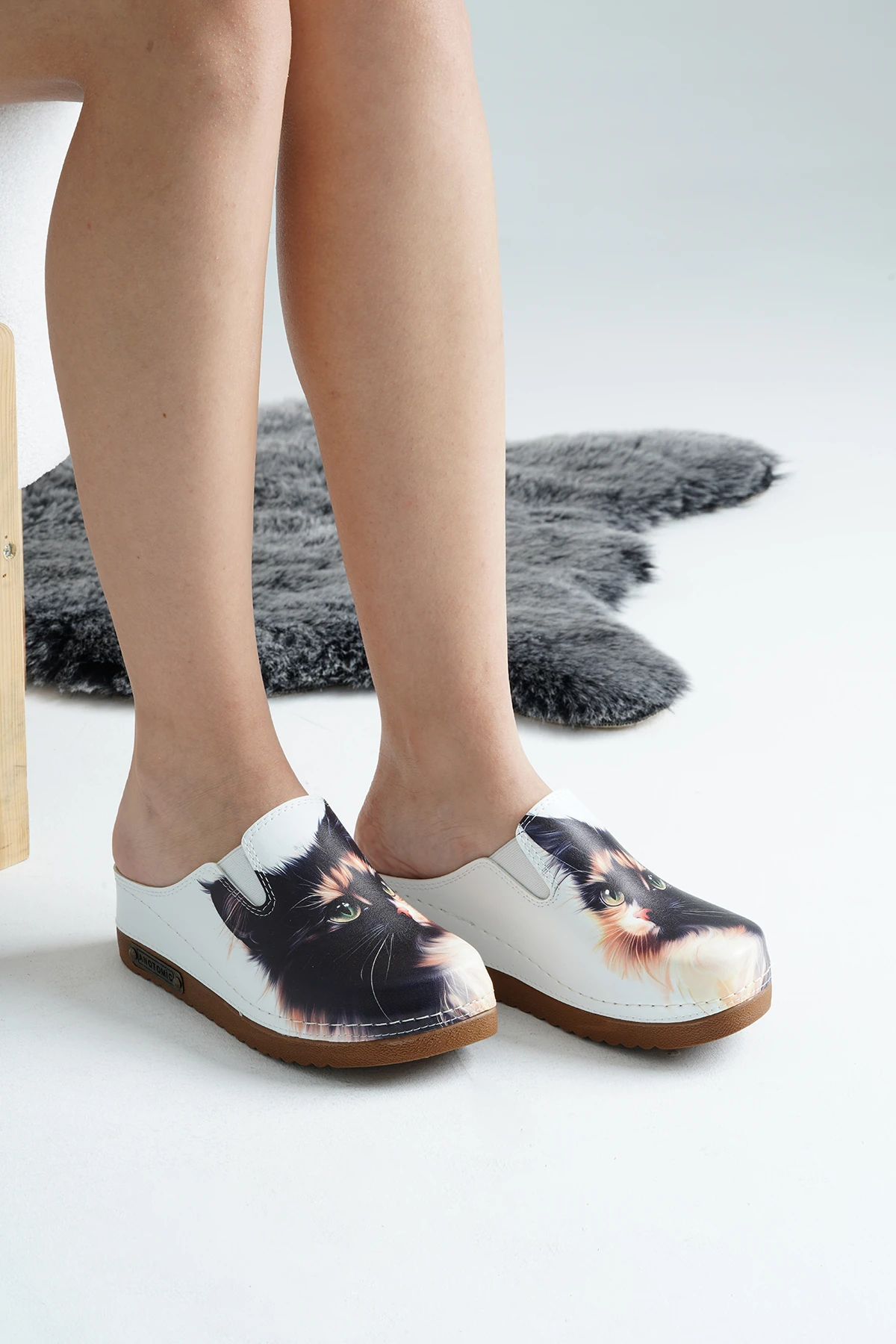 3048 Asil Kedi Baskılı Sek Anatomik Terlik