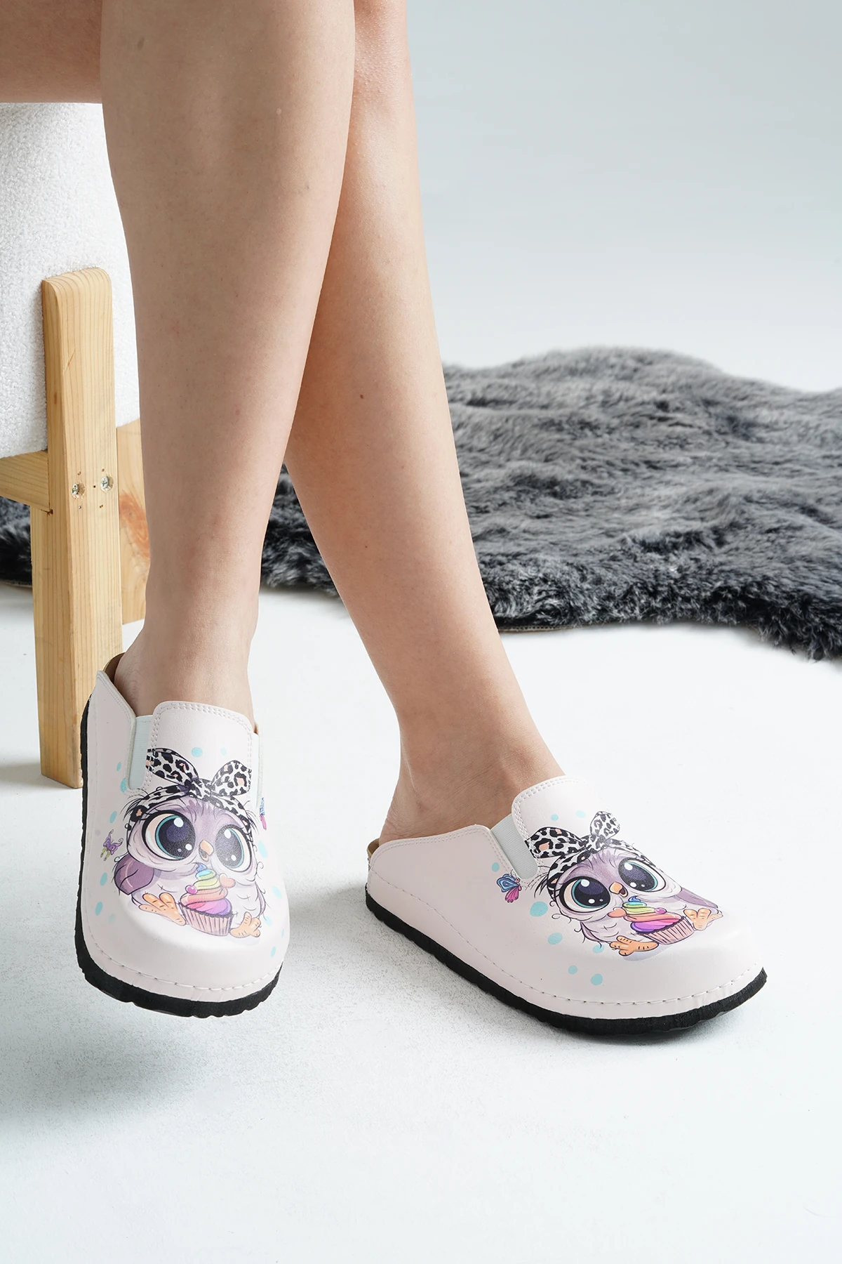 8039 Penguen Baskılı Sabo Terlik