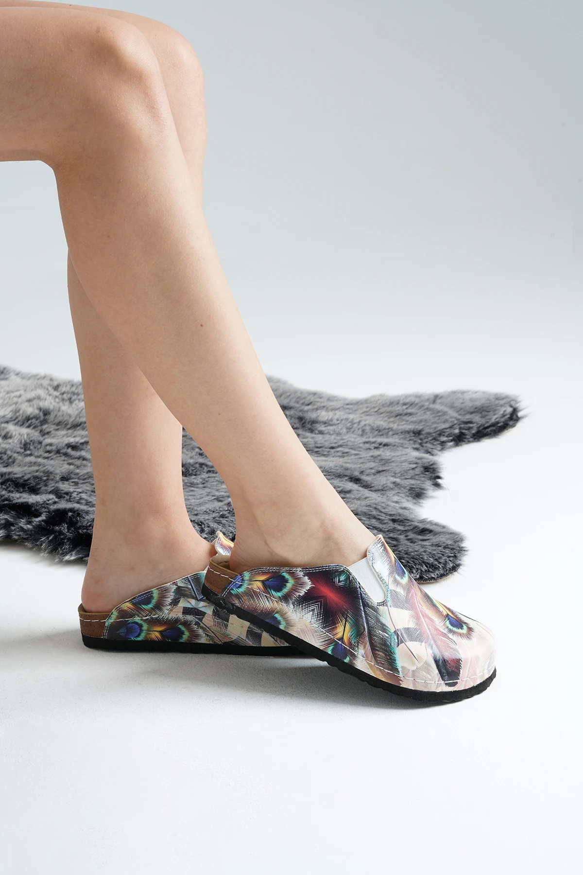 8050Tüy Baskılı Sabo Terlik