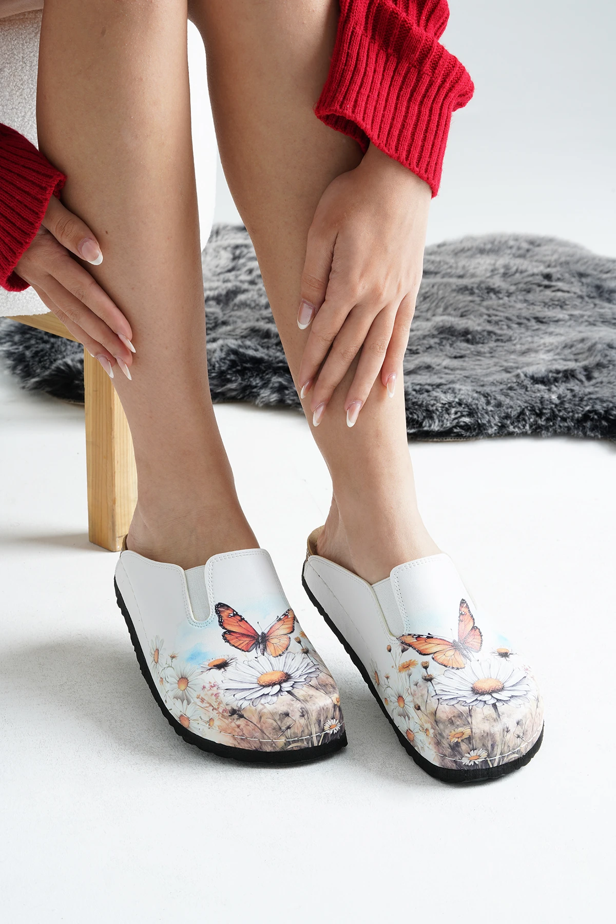 6299 Kelebek Baskılı Sabo Terlik