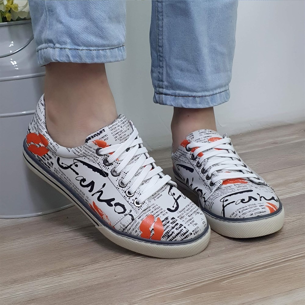 6263 Fashion Yazı Baskılı Sneakers