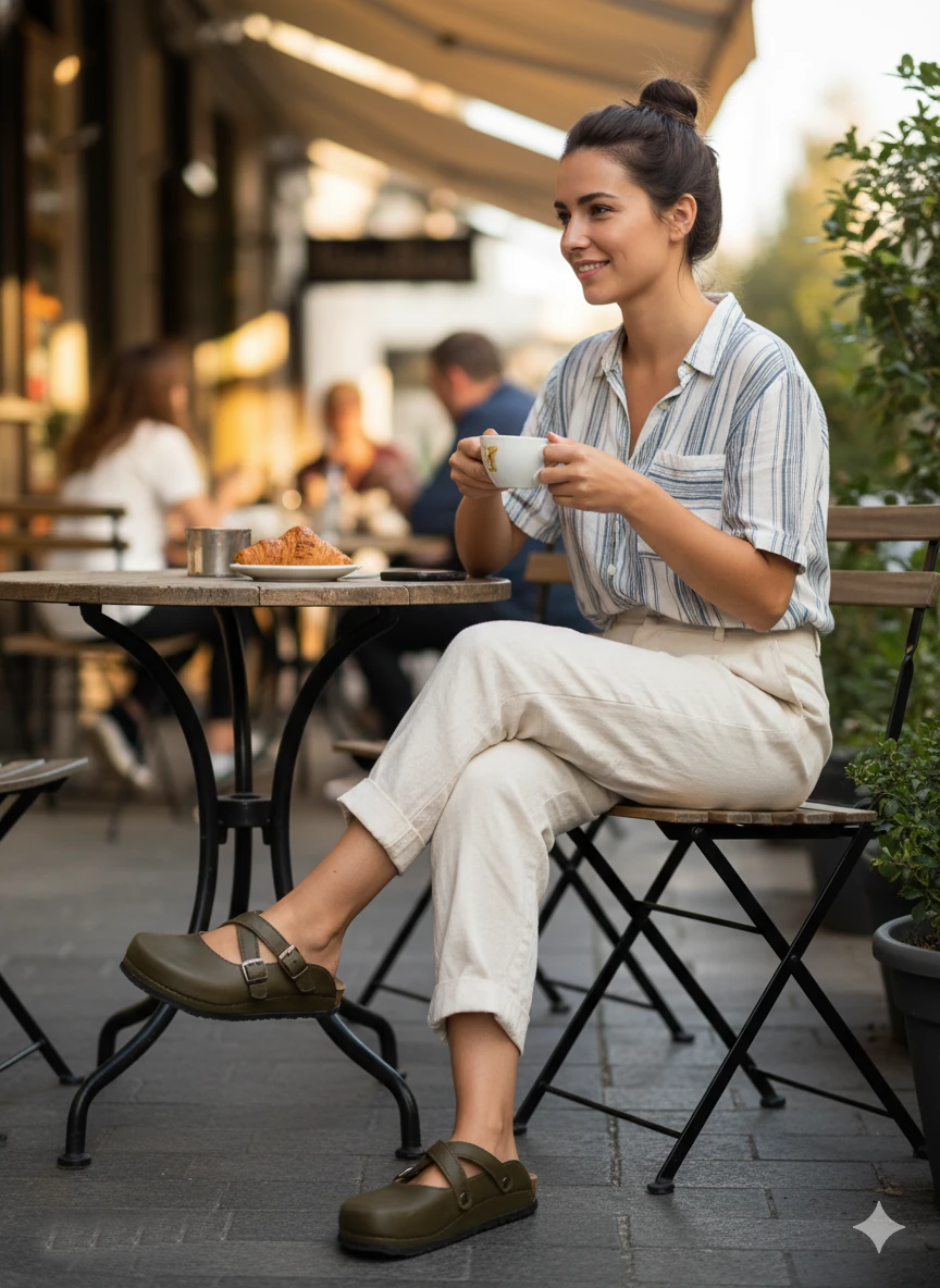 6343 Yeşil Çapraz Sabo Terlik