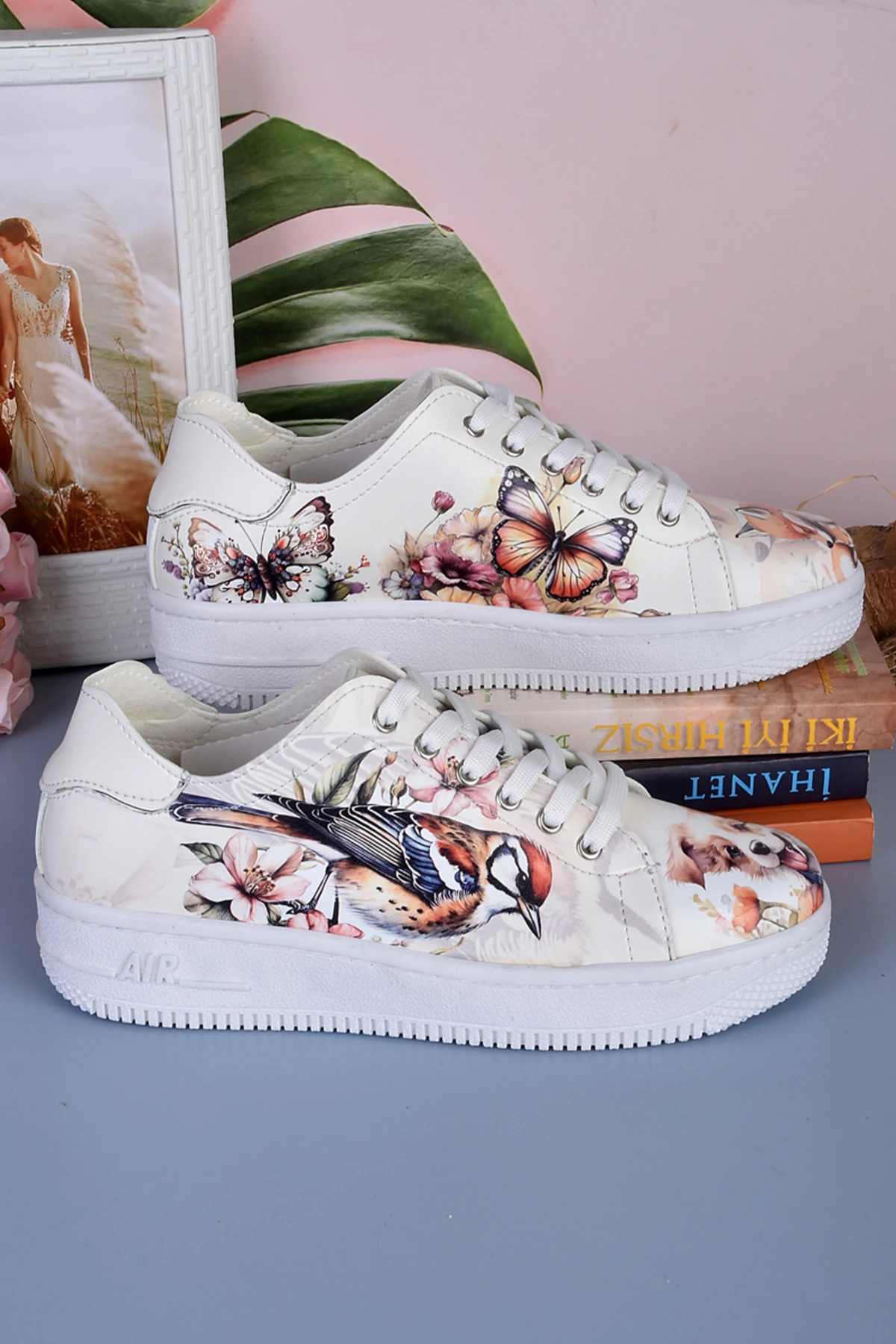 8038 Hayvan Desenli Baskılı Sneakers