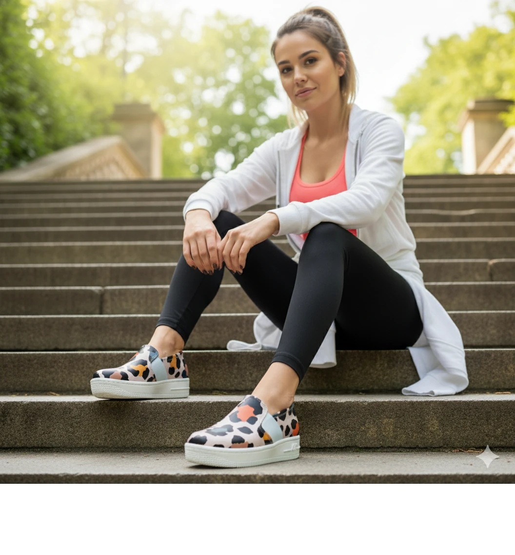 6274 Renkli Baskılı Sneaker