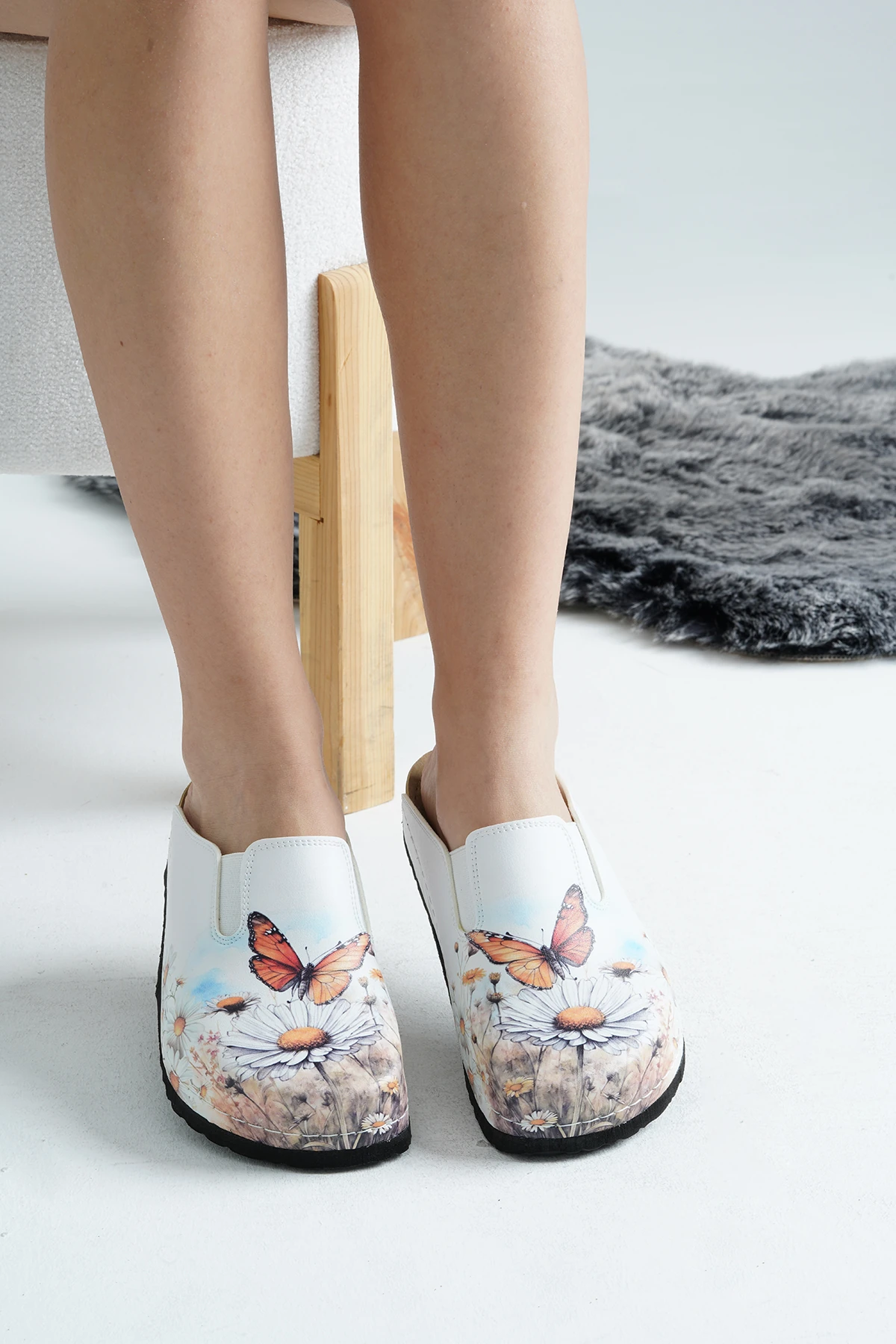6299 Kelebek Baskılı Sabo Terlik