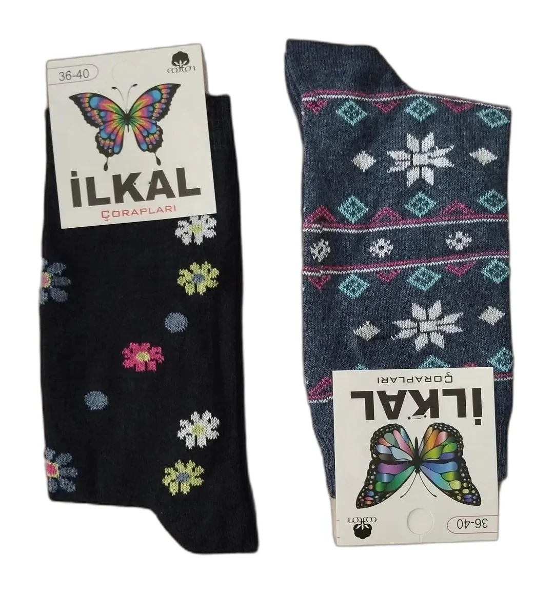 Bayan Mevsimlik Uzun Çorap 12'li Paket