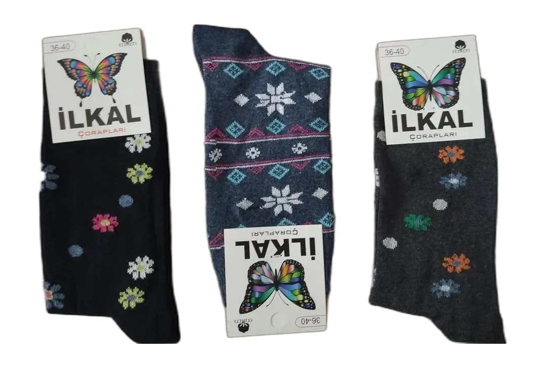 Bayan Mevsimlik Uzun Çorap 12'li Paket