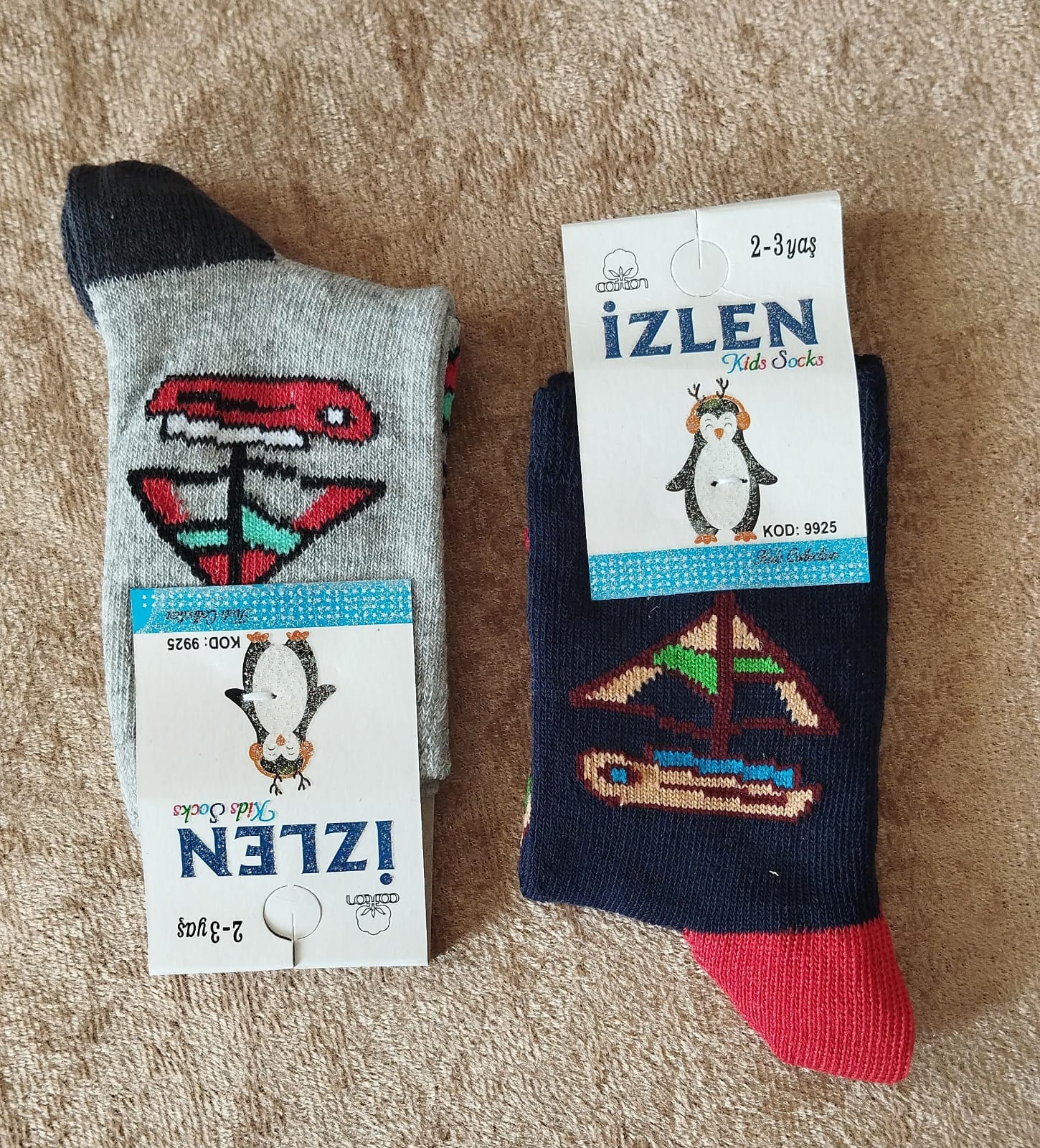 2-3 Yaş Erkek Çocuk Mevsimlik Uzun Çorap 12'Li Paket