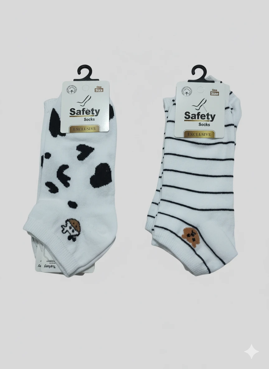 Pamuklu Sweat Milk Tedy Bear Desenli Karışık Renkli Patik Çorap 12'Li Paket