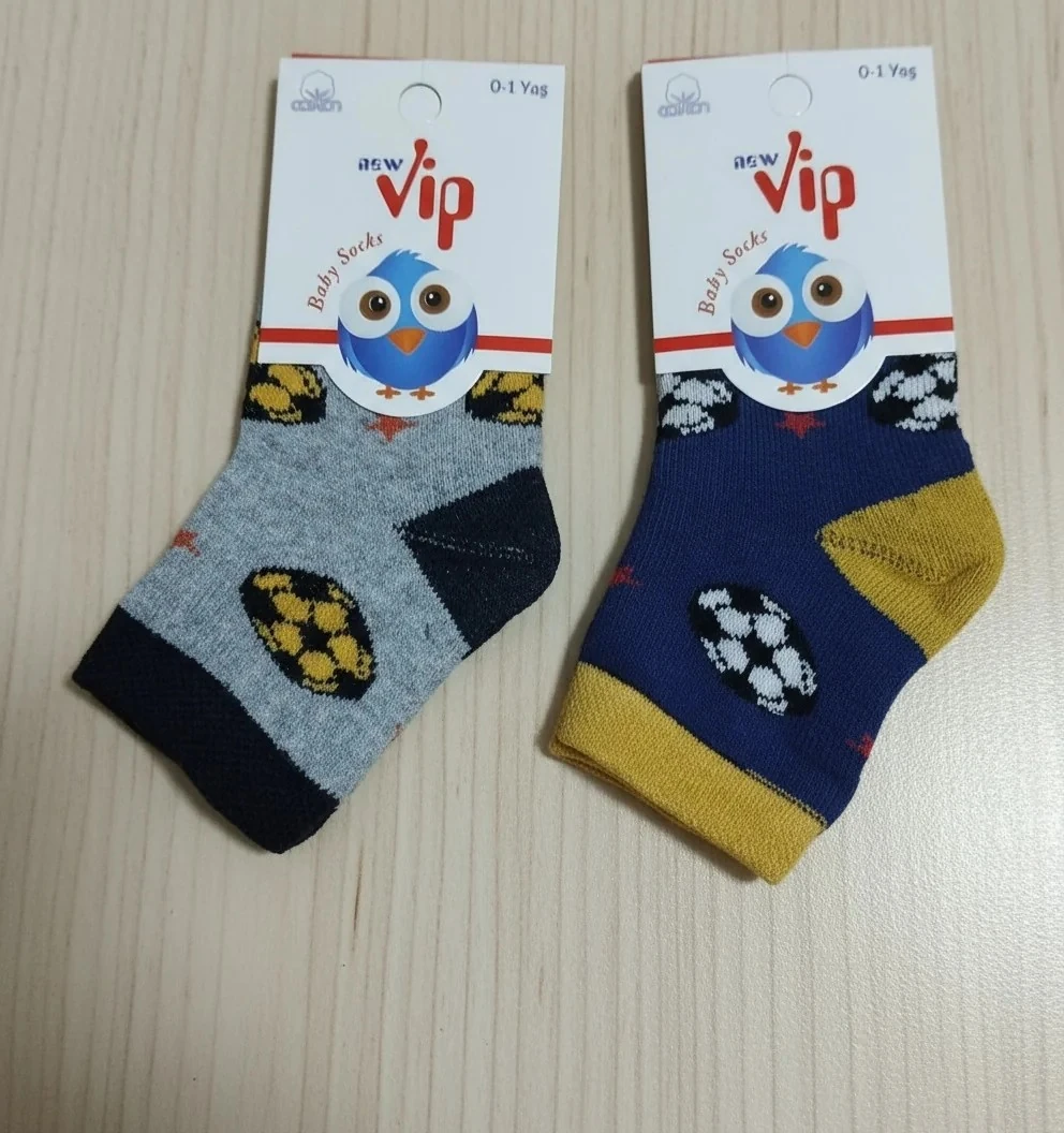 0-1 Yaş Erkek Çocuk Kışlık Uzun Havlu Çorap 12'Li Paket